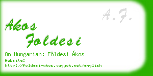 akos foldesi business card